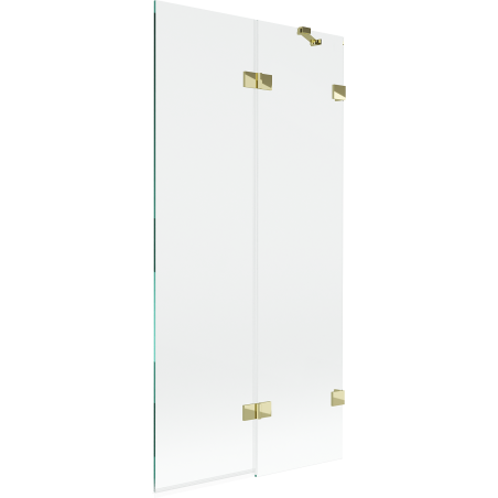 Mexen Lunar Duschabtrennung 2-flügelig rechts 90 x 150 cm, transparent, gold - 897-090-100-50-00-P