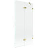 Mexen Lunar Duschabtrennung 2-flügelig rechts 90 x 150 cm, transparent, gold - 897-090-100-50-00-P