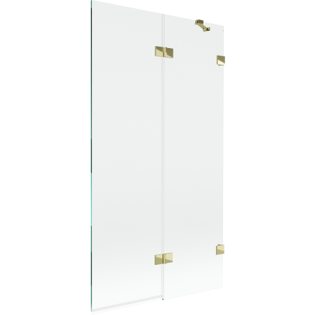 Mexen Lunar Badewannenfaltwand 2-flügelig rechts 100 x 150 cm, transparent, gold - 897-100-100-50-00-P