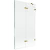 Mexen Lunar Badewannenfaltwand 2-flügelig rechts 100 x 150 cm, transparent, gold - 897-100-100-50-00-P