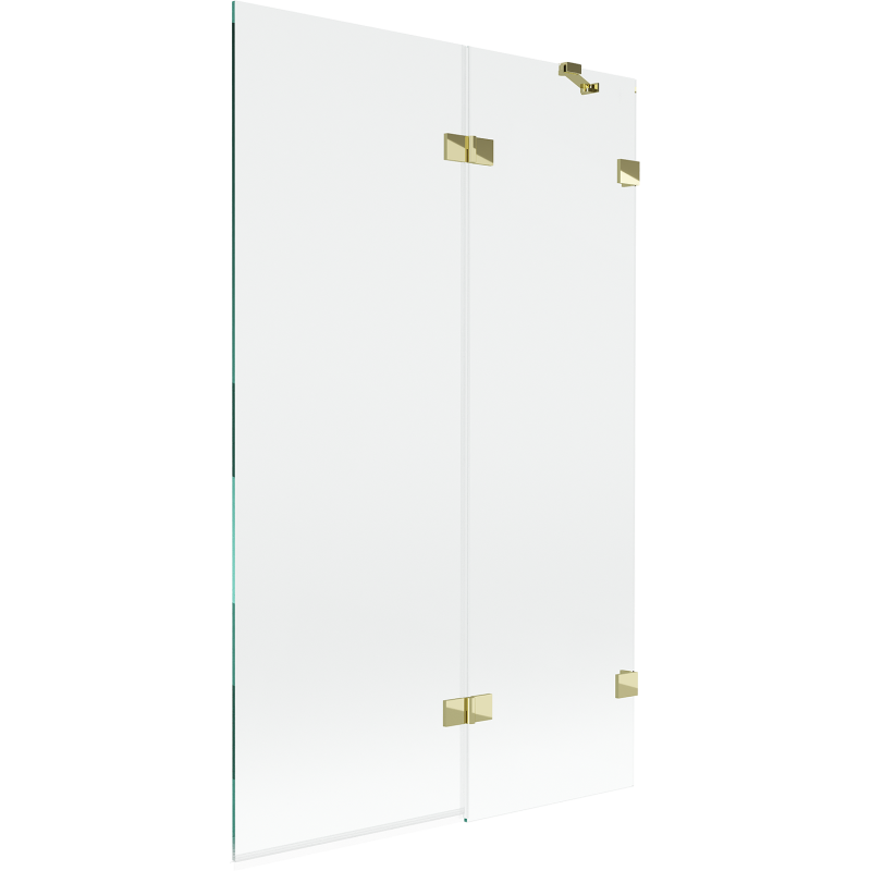 Mexen Lunar Badewannenfaltwand 2-flügelig rechts 110 x 150 cm, transparent, gold - 897-110-100-50-00-P