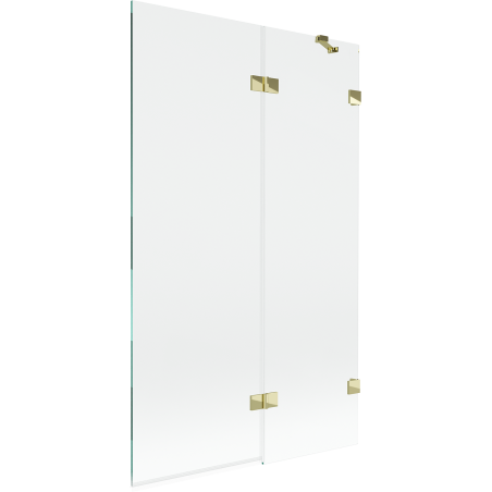 Mexen Lunar Badewannenfaltwand 2-flügelig rechts 110 x 150 cm, transparent, gold - 897-110-100-50-00-P