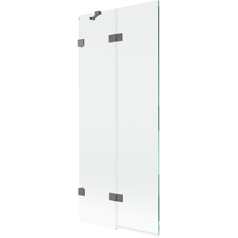 Mexen Lunar Duschabtrennung 2-flügelig links 80 x 150 cm, transparent, Gun Metal - 897-080-100-95-00-L