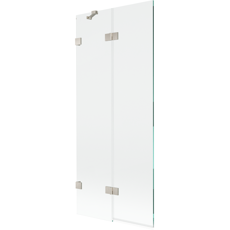 Mexen Lunar Badewannenfaltwand 2-flügelig links 80 x 150 cm, transparent, gebürstetes Nickel - 897-080-100-97-00-L