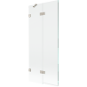Mexen Lunar Badewannenfaltwand 2-flügelig links 80 x 150 cm, transparent, gebürstetes Nickel - 897-080-100-97-00-L