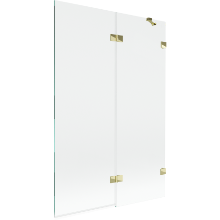 Mexen Lunar Duschwand 2-flügelig rechts 120 x 150 cm, transparent, gold - 897-120-100-50-00-P