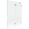 Mexen Lunar Duschwand 2-flügelig rechts 120 x 150 cm, transparent, gold - 897-120-100-50-00-P