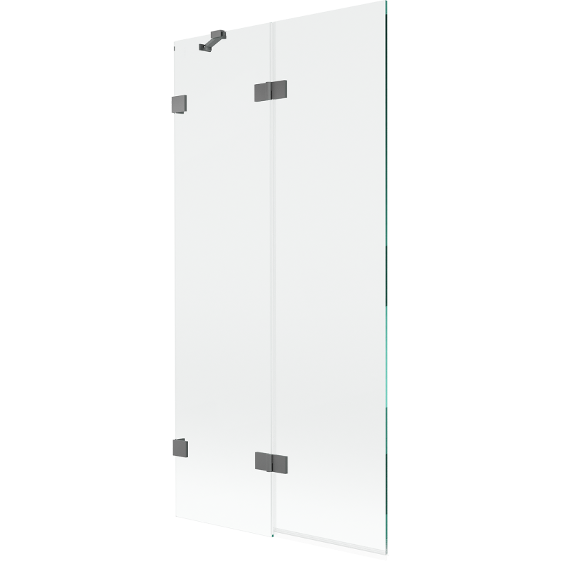 Mexen Lunar Duschabtrennung 2-flügelig links 90 x 150 cm, transparent, Gun Metal - 897-090-100-95-00-L
