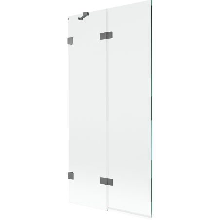 Mexen Lunar Duschabtrennung 2-flügelig links 90 x 150 cm, transparent, Gun Metal - 897-090-100-95-00-L