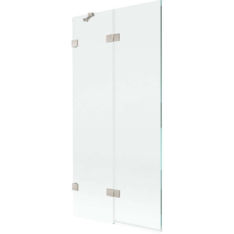 Mexen Lunar Duschwand 2-flügelig links 90 x 150 cm, transparent, gebürstetes Nickel - 897-090-100-97-00-L