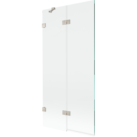 Mexen Lunar Duschwand 2-flügelig links 90 x 150 cm, transparent, gebürstetes Nickel - 897-090-100-97-00-L