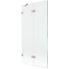 Mexen Lunar Duschwand 2-flügelig links 90 x 150 cm, transparent, gebürstetes Nickel - 897-090-100-97-00-L
