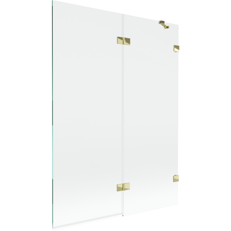 Mexen Lunar Duschabtrennung 2-flügelig rechts 130 x 150 cm, transparent, gold - 897-130-100-50-00-P