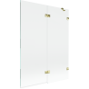 Mexen Lunar Duschabtrennung 2-flügelig rechts 130 x 150 cm, transparent, gold - 897-130-100-50-00-P