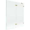 Mexen Lunar Badewannen-Faltwand 2-teilig rechts 140 x 150 cm, transparent, gold - 897-140-100-50-00-P