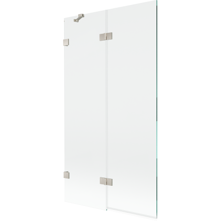 Mexen Lunar 2-flügelige Badewannenwand links 100 x 150 cm, transparent, gebürsteter Nickel - 897-100-100-97-00-L