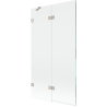 Mexen Lunar 2-flügelige Badewannenwand links 100 x 150 cm, transparent, gebürsteter Nickel - 897-100-100-97-00-L