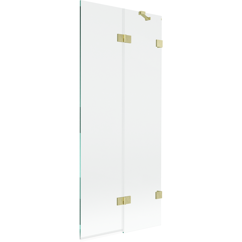 Mexen Lunar Duschabtrennung 2-teilig rechts 80 x 150 cm, transparent, gebürstetes Gold - 897-080-100-55-00-P