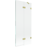 Mexen Lunar Duschabtrennung 2-teilig rechts 80 x 150 cm, transparent, gebürstetes Gold - 897-080-100-55-00-P