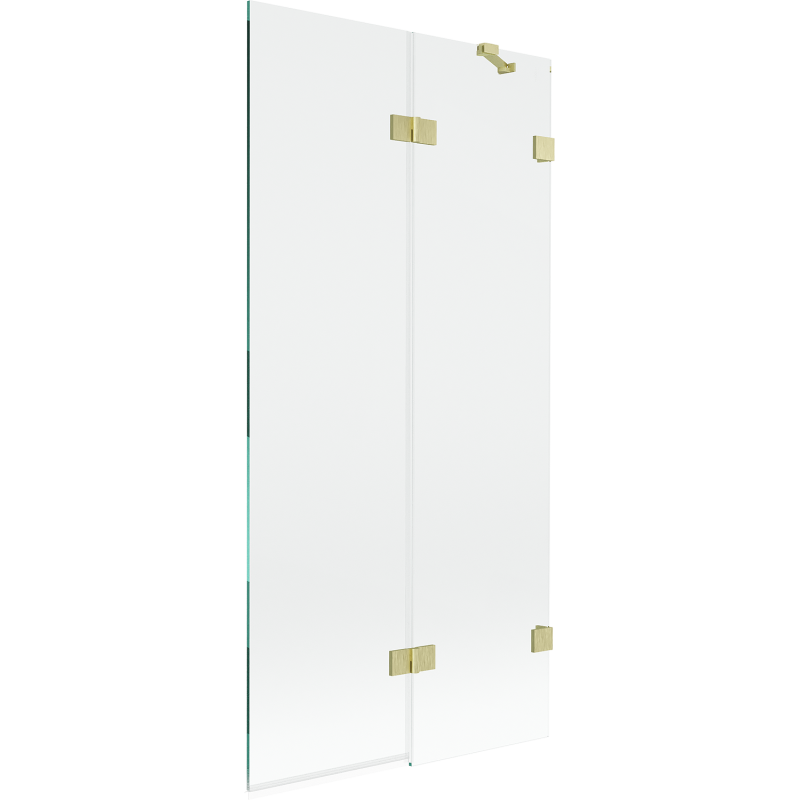 Mexen Lunar Duschwand 2-flügelig rechts 90 x 150 cm, transparent, gold gebürstet - 897-090-100-55-00-P