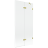 Mexen Lunar Duschwand 2-flügelig rechts 90 x 150 cm, transparent, gold gebürstet - 897-090-100-55-00-P