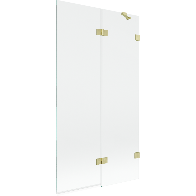 Mexen Lunar Duschabtrennung 2-flügelig rechts 100 x 150 cm, transparent, gebürstet gold - 897-100-100-55-00-P