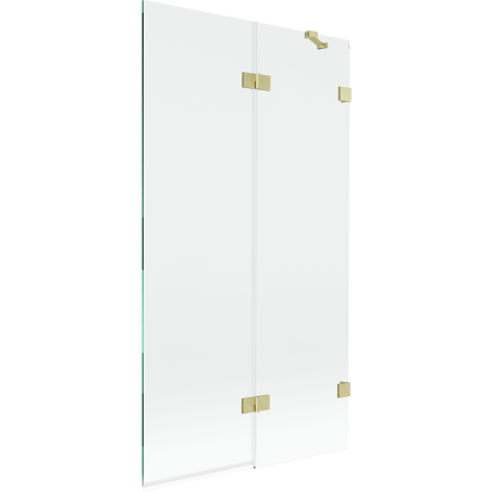 Mexen Lunar Duschabtrennung 2-flügelig rechts 100 x 150 cm, transparent, gebürstet gold - 897-100-100-55-00-P