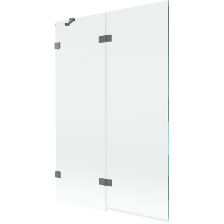 Mexen Lunar Duschwand, 2-teilig links 120 x 150 cm, transparent, Gun Metal - 897-120-100-95-00-L