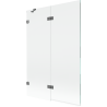 Mexen Lunar Duschwand, 2-teilig links 120 x 150 cm, transparent, Gun Metal - 897-120-100-95-00-L