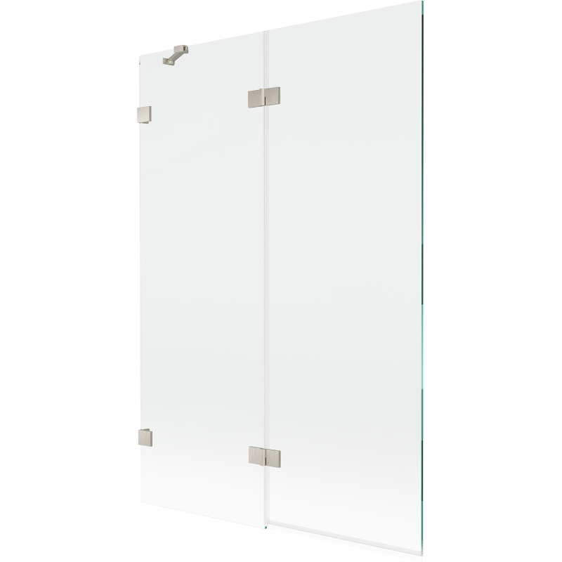 Mexen Lunar Duschabtrennung 2-teilig links 120 x 150 cm, transparent, gebürsteter Nickel - 897-120-100-97-00-L