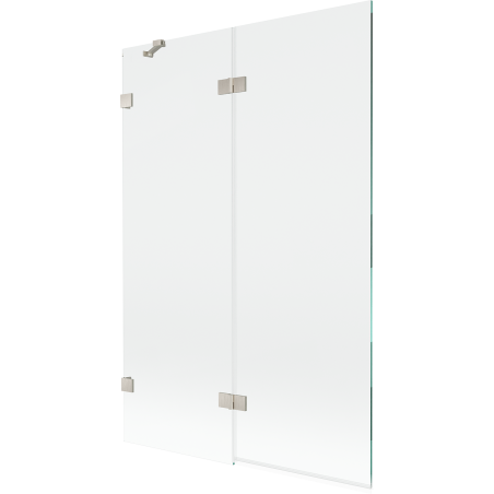 Mexen Lunar Duschabtrennung 2-teilig links 120 x 150 cm, transparent, gebürsteter Nickel - 897-120-100-97-00-L