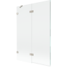 Mexen Lunar Duschabtrennung 2-teilig links 120 x 150 cm, transparent, gebürsteter Nickel - 897-120-100-97-00-L