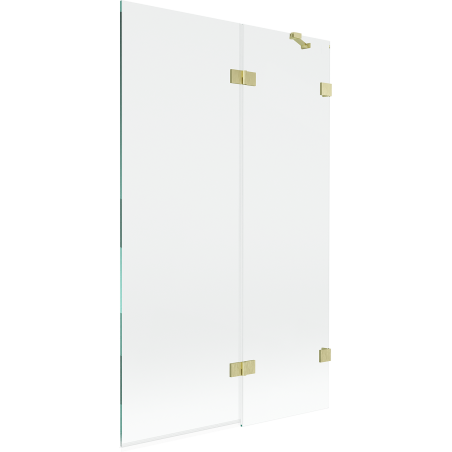 Mexen Lunar Badewannenabtrennung 2-flügelig rechts 110 x 150 cm, transparent, gebürstet gold - 897-110-100-55-00-P
