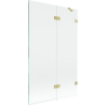 Mexen Lunar Badewannenabtrennung 2-flügelig rechts 110 x 150 cm, transparent, gebürstet gold - 897-110-100-55-00-P