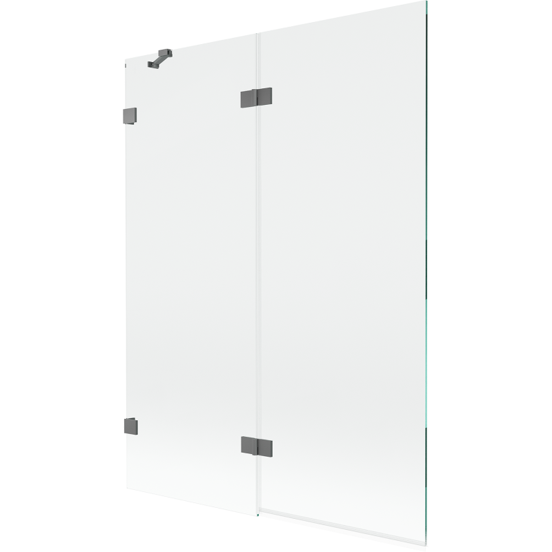 Mexen Lunar Badewannen-Paravent 2-flügelig links 130 x 150 cm, transparent, Gun Metal - 897-130-100-95-00-L