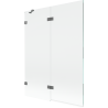 Mexen Lunar Badewannen-Paravent 2-flügelig links 130 x 150 cm, transparent, Gun Metal - 897-130-100-95-00-L