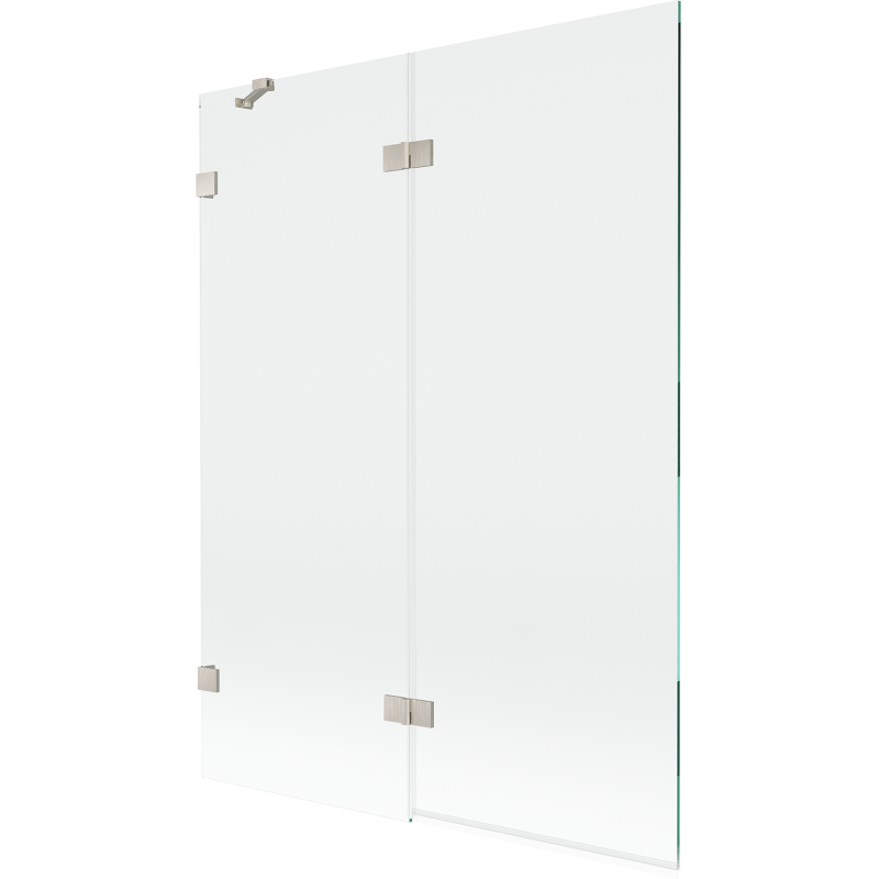 Mexen Lunar Badewannenabtrennung 2-flügelig links 130 x 150 cm, transparent, gebürsteter Nickel - 897-130-100-97-00-L