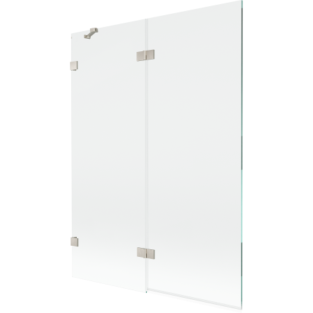 Mexen Lunar Badewannenabtrennung 2-flügelig links 130 x 150 cm, transparent, gebürsteter Nickel - 897-130-100-97-00-L