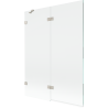 Mexen Lunar Badewannenabtrennung 2-flügelig links 130 x 150 cm, transparent, gebürsteter Nickel - 897-130-100-97-00-L