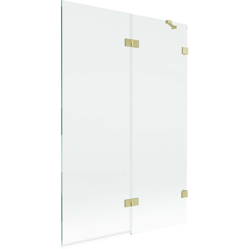Mexen Lunar 2-flügelige Duschabtrennung rechts 120 x 150 cm, transparent, gebürstetes Gold - 897-120-100-55-00-P