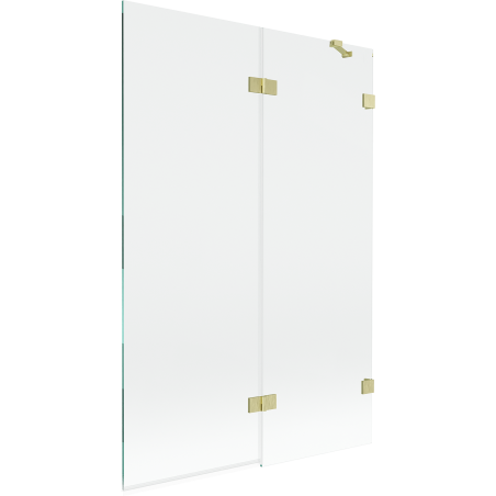 Mexen Lunar 2-flügelige Duschabtrennung rechts 120 x 150 cm, transparent, gebürstetes Gold - 897-120-100-55-00-P