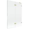 Mexen Lunar 2-flügelige Duschabtrennung rechts 120 x 150 cm, transparent, gebürstetes Gold - 897-120-100-55-00-P