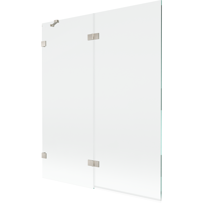 Mexen Lunar 2-flügelige Badewannenabtrennung links 140 x 150 cm, transparent, gebürsteter Nickel - 897-140-100-97-00-L