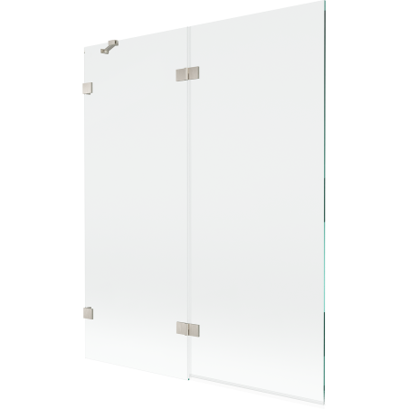 Mexen Lunar 2-flügelige Badewannenabtrennung links 140 x 150 cm, transparent, gebürsteter Nickel - 897-140-100-97-00-L
