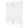 Mexen Lunar 2-flügelige Badewannenabtrennung links 140 x 150 cm, transparent, gebürsteter Nickel - 897-140-100-97-00-L