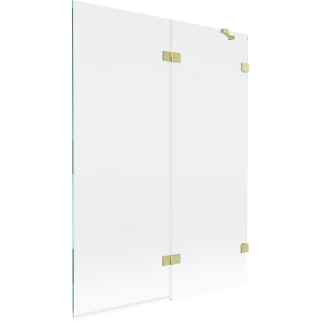 Mexen Lunar Duschabtrennung 2-flügelig rechts 130 x 150 cm, transparent, gebürstet gold - 897-130-100-55-00-P