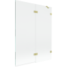 Mexen Lunar Duschabtrennung 2-flügelig rechts 130 x 150 cm, transparent, gebürstet gold - 897-130-100-55-00-P