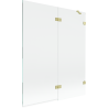 Mexen Lunar Badewannenabtrennung 2-flügelig rechts 140 x 150 cm, transparent, gold gebürstet - 897-140-100-55-00-P