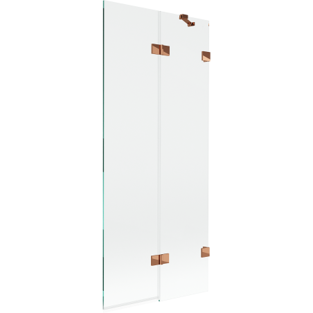 Mexen Lunar Badewannenabtrennung 2-flügelig rechts 80 x 150 cm, transparent, Roségold - 897-080-100-60-00-P