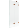 Mexen Lunar Badewannenabtrennung 2-flügelig rechts 80 x 150 cm, transparent, Roségold - 897-080-100-60-00-P
